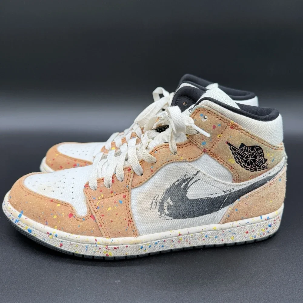Size 9.5 - Air Jordan 1 SE Mid Brushstroke Paint Splatter